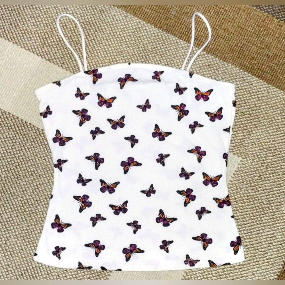 Y2K Vintage Bella Tweed Butterfly Tank Size S